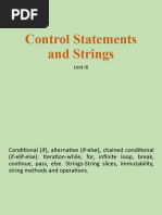 Unit III Control Statements and Strings