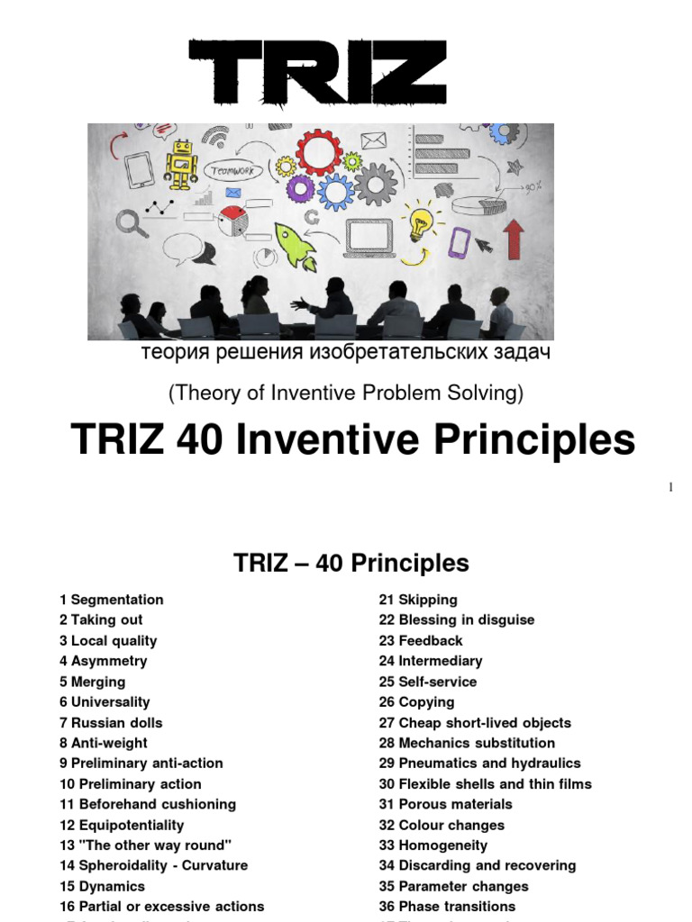 TRIZ 40 Inventive Principles Overview | PDF