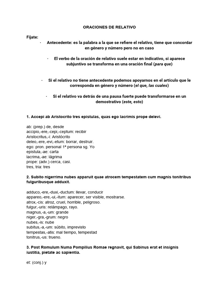Oraciones de Relativo | PDF | Artes del Lenguaje y Comunicación