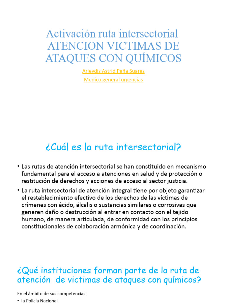 Activación Ruta Intersectorial Atencion Victimas de Ataques Con ...