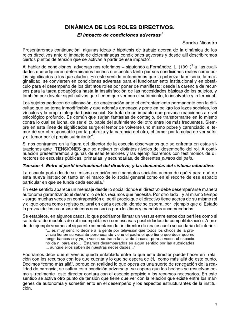 Nicastro, S.Dinámica de Los Roles Directivos PDF
