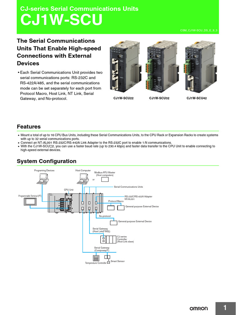 Cj1w-Scu Ds e 9 3 csm2151 | PDF | Bit Rate | Telecommunications