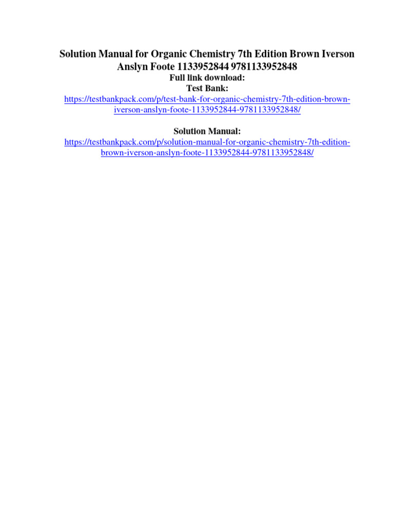 Organic Chemistry 7th Edition Solutions | PDF