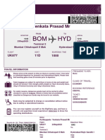 Your Boarding Pass To Hyderabad - VISTARA