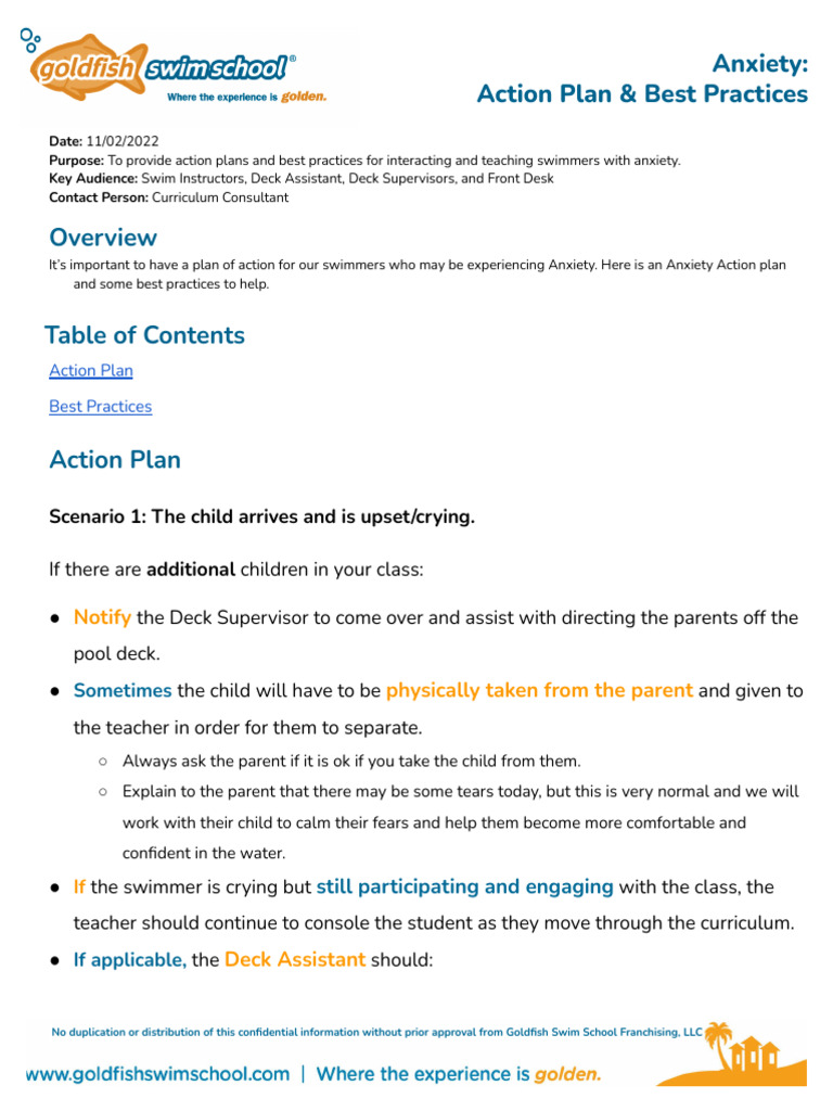 Anxiety Action Plan & Best Practices PDF