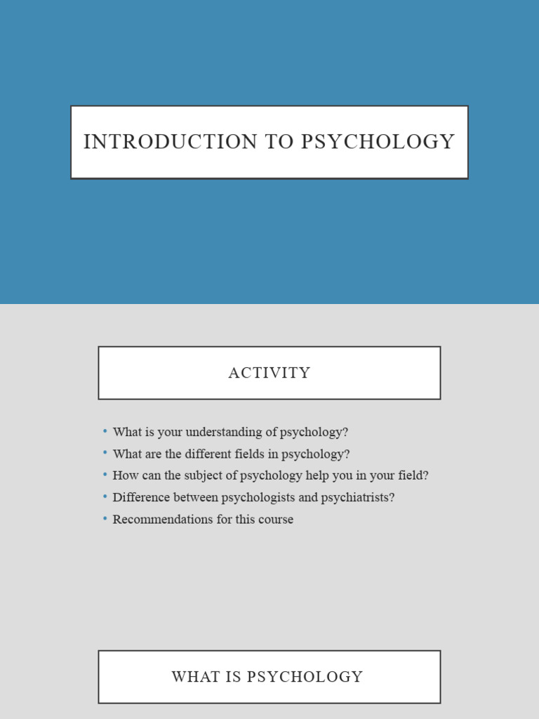 Introduction To Psychology | PDF