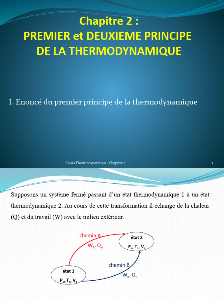 Principes de la thermodynamique | PDF