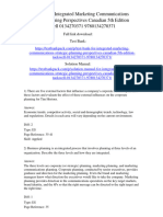 Test Bank For Integrated Marketing Communications Strategic Planning Perspectives Canadian 5th Edition Tuckwell 0134270371 9780134270371