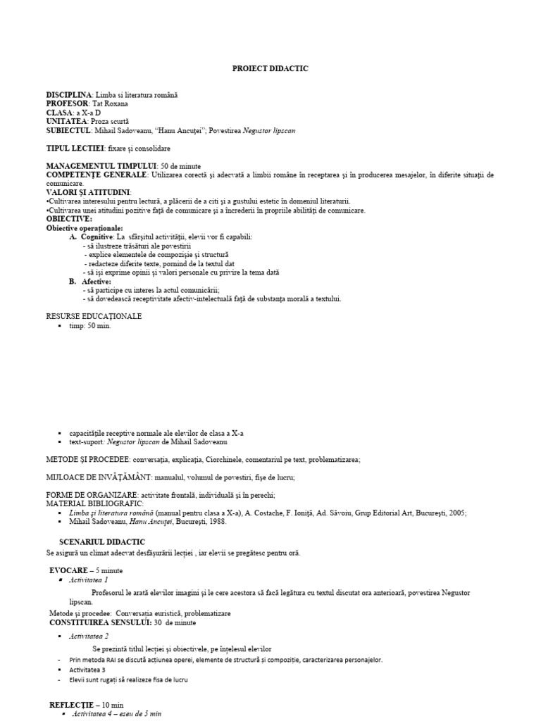 Povestirea Consolidare | PDF
