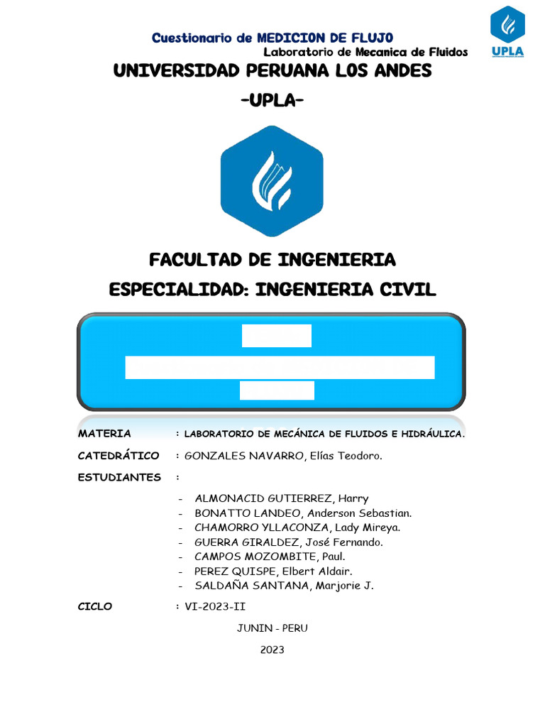 CUESTIONARIO Medicion De Flujos LMFI PDF