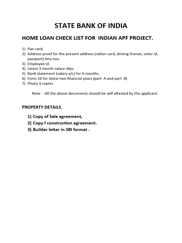 sbi-home-loan-check-list-for-indian-apf-project-pdf