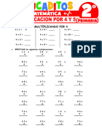 Multiplicacion Por 4 y 5 para Segundo Grado de Primaria