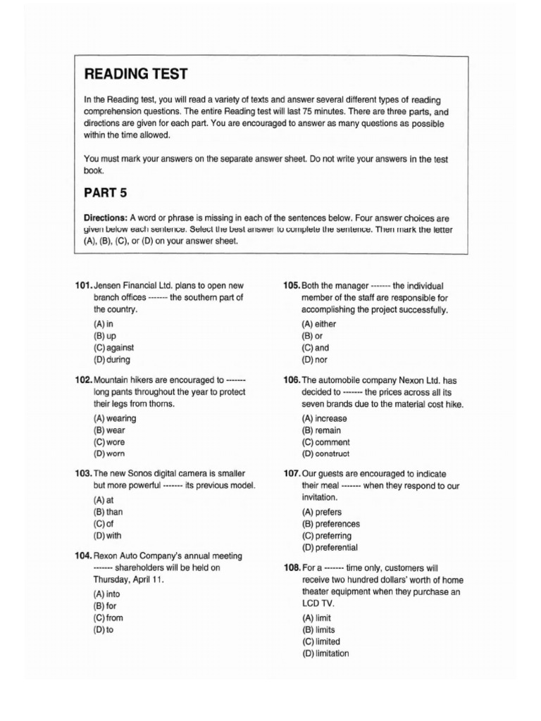 Part 5 - Test 3 K11 | PDF