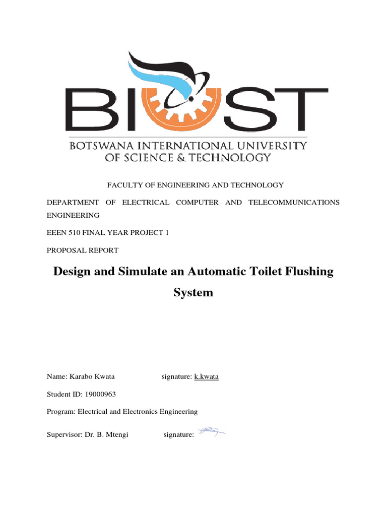 Automatic Toilet Flushing System Design | PDF | Toilet | Hygiene