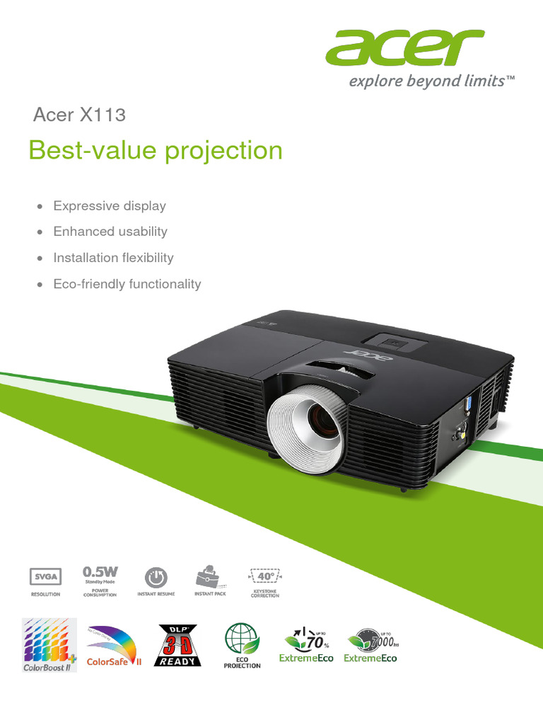 Acer x113 Brochure en | PDF