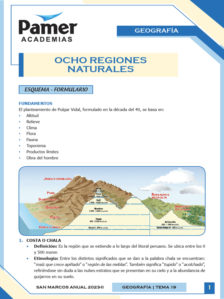 Ocho Regiones Naturales del Perú | PDF | Hogar, jardinería y bricolaje