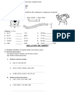 Ficha de Comparación de Números Naturales