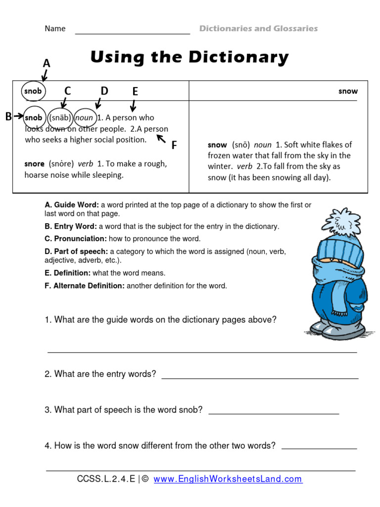 Understanding Dictionary Parts | PDF | Language Arts & Discipline ...