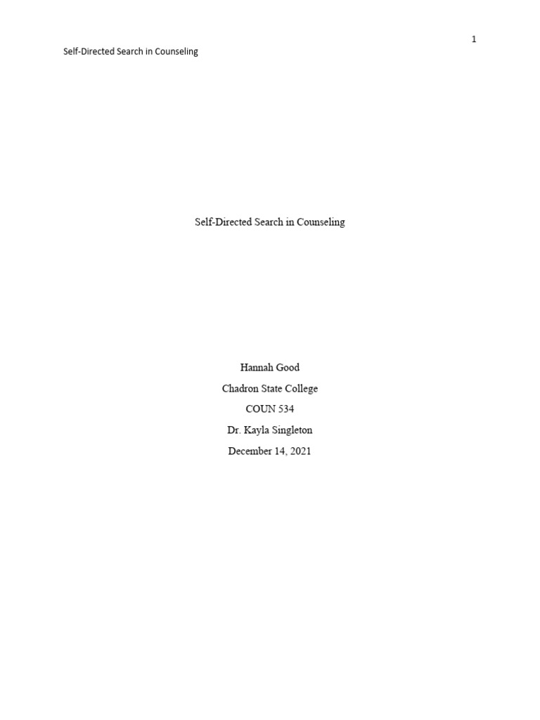 selfdirected assessment hannah good PDF