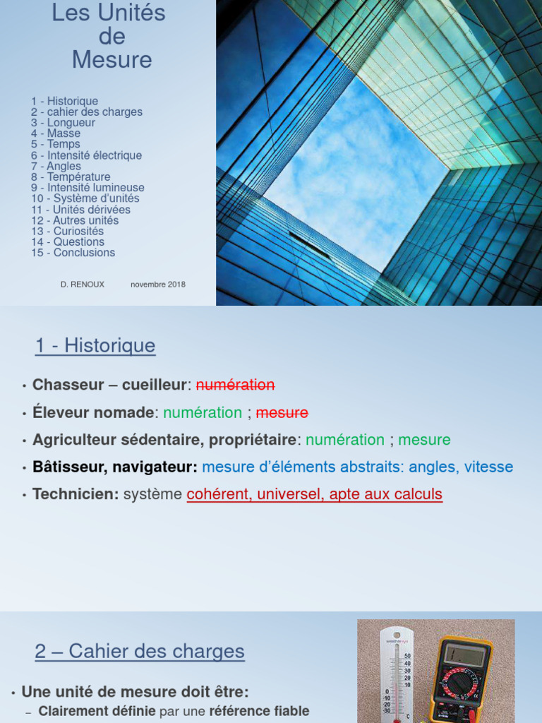 Les Unites de Mesure PDF