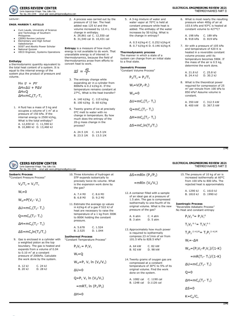 Thermodynamics II | PDF