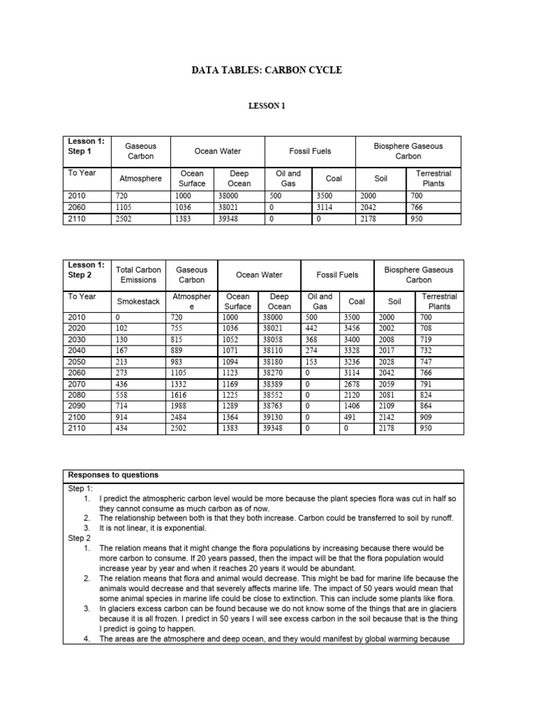 Carbon Cycle Data Analysis | PDF | Carbon Cycle | Oceans