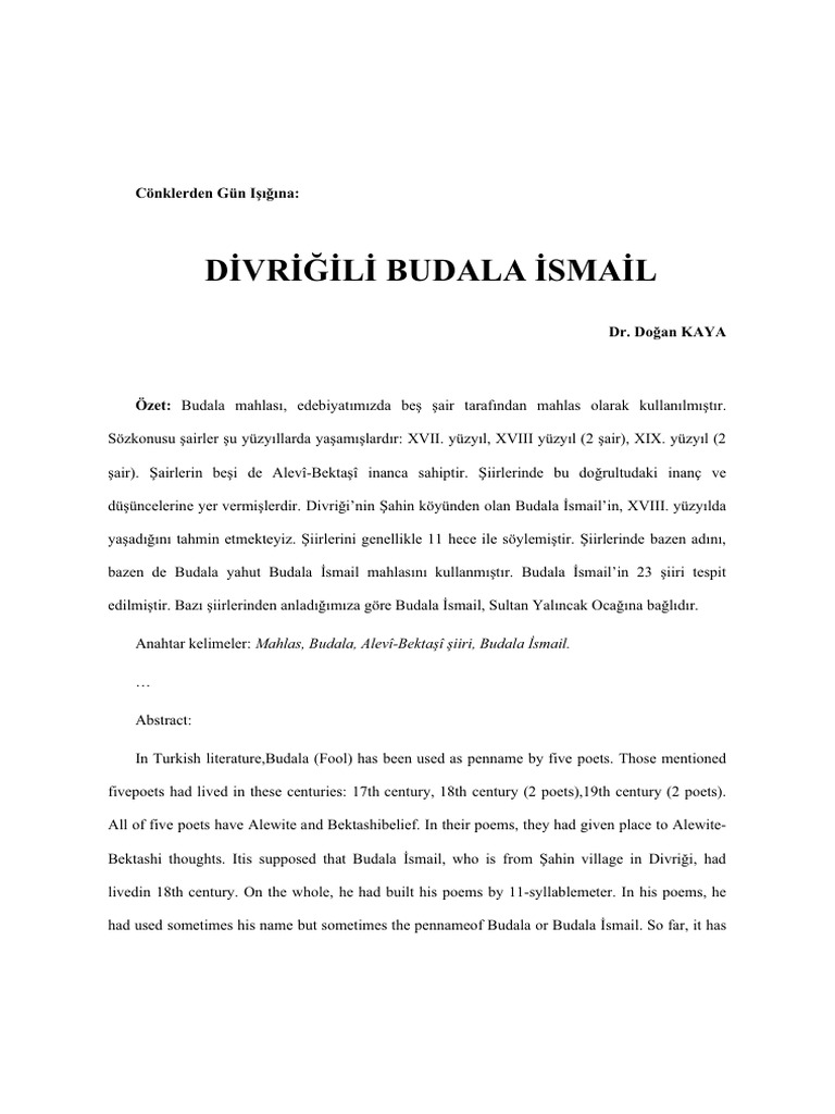 Divrighili budala ismayil doghan qaya 39s pdf