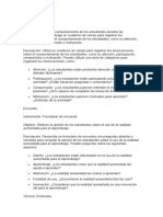 Técnicas de Observación e Instrumentos de Colecta de Datos