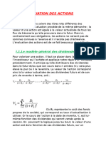 CHI: L'Evaluation Des Actions: I.1.Le Modèle Général Des Dividendes Actualisé