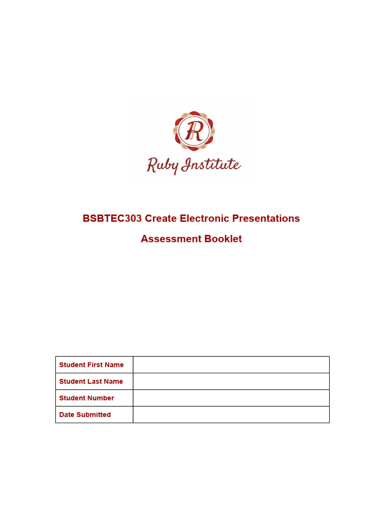 BSBTEC303 Electronic Presentations Guide | PDF | Human Factors And ...