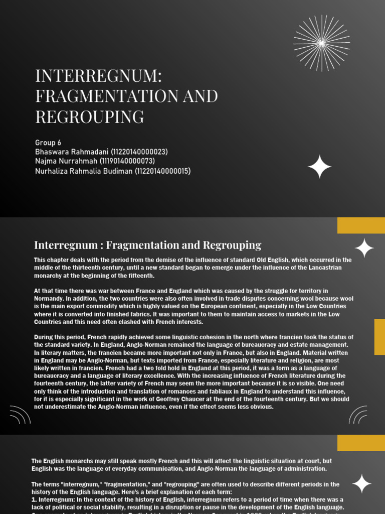 Interregnum Fragmentation and Regrouping | PDF