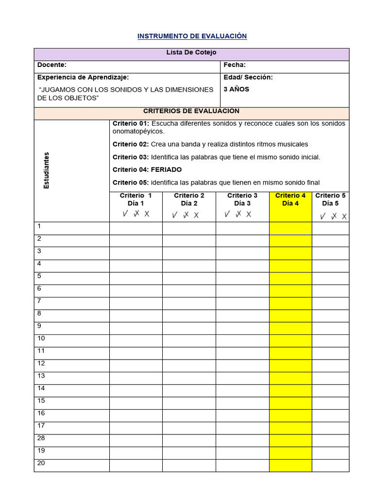 Evaluación de Aprendizaje Infantil | PDF