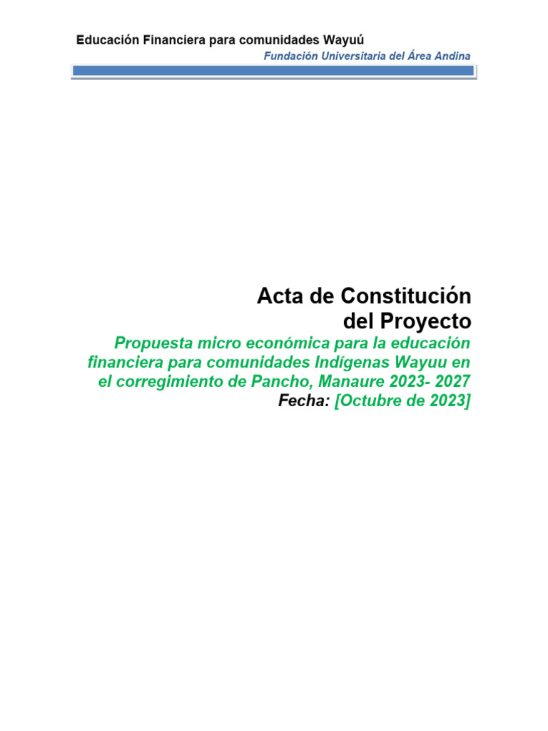Pmoinformatica Plantilla Acta De Proyecto 2 Laminas Pdfmodelo De Acta ...