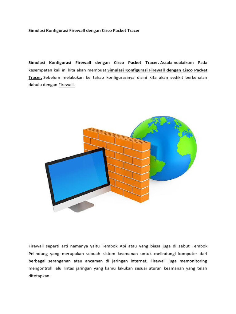 Simulasi Konfigurasi Firewall Dengan Cisco Packet Tracer | PDF