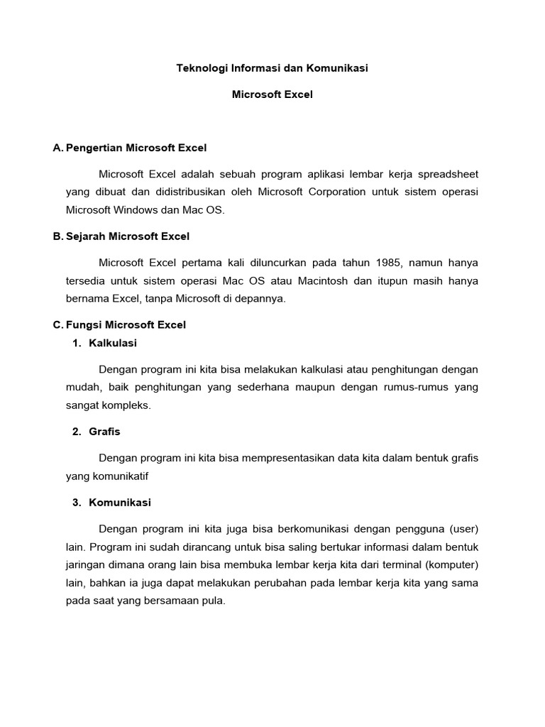 Materi Microsoft Excel | PDF