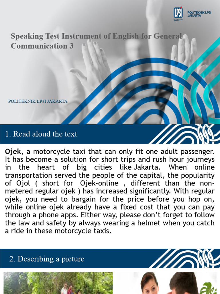 Instrumen Speaking Test Bahasa Inggris 3 | PDF