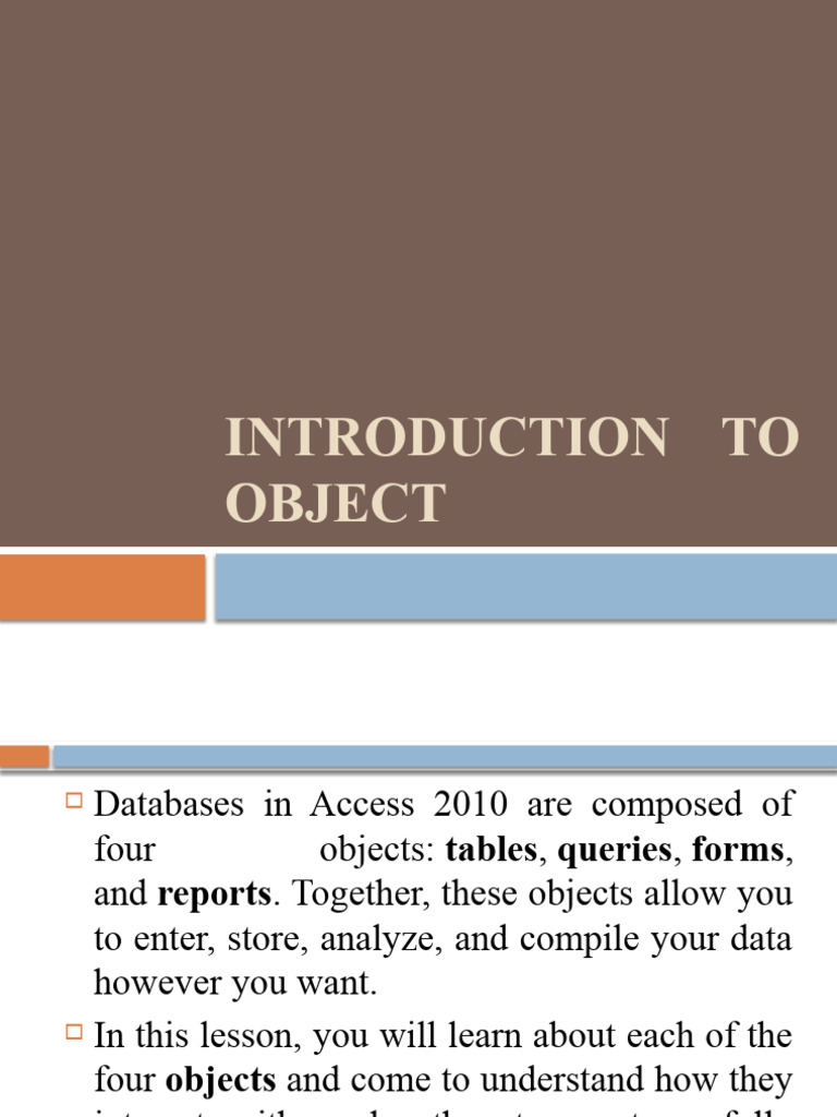 Lesson 2 Introduction To Object | PDF