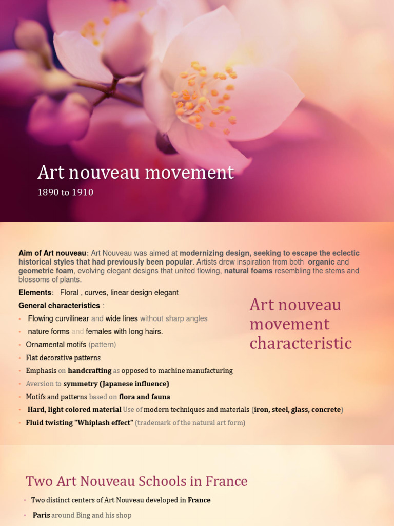 Characteristics of Art Nouveau (1890-1910) | PDF