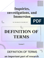 Week 3 Lesson 5-6 - Def - of Terms, Significance of The Study, Scope and Delimitation