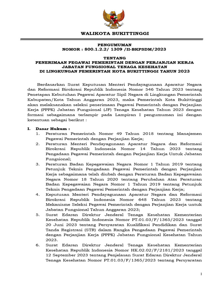 Pengumuman Pppk Nakes Jadwal Terbaru Pdf