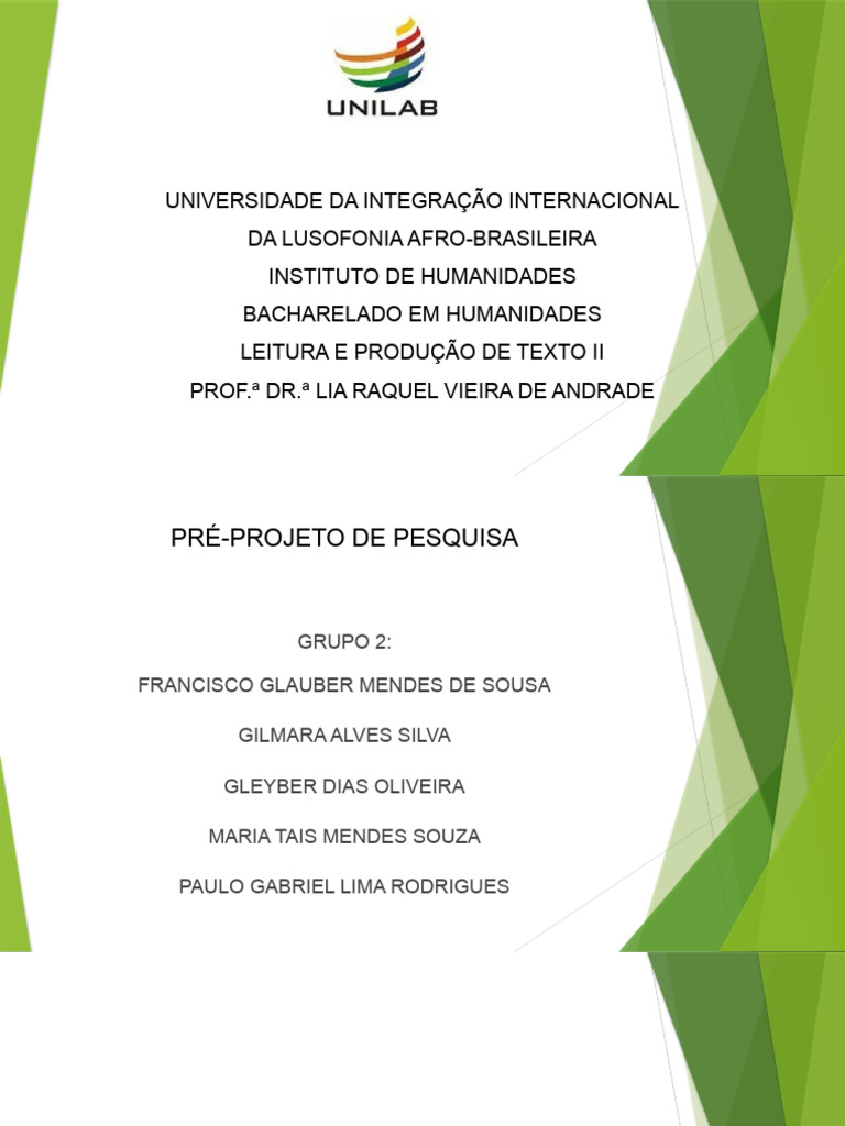 Pré-Projeto de Pesquisa | PDF