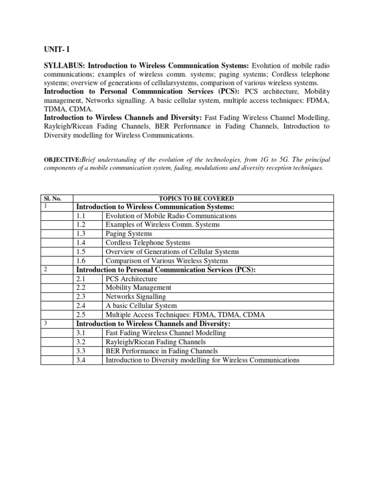 WC Notes Unit-I | PDF