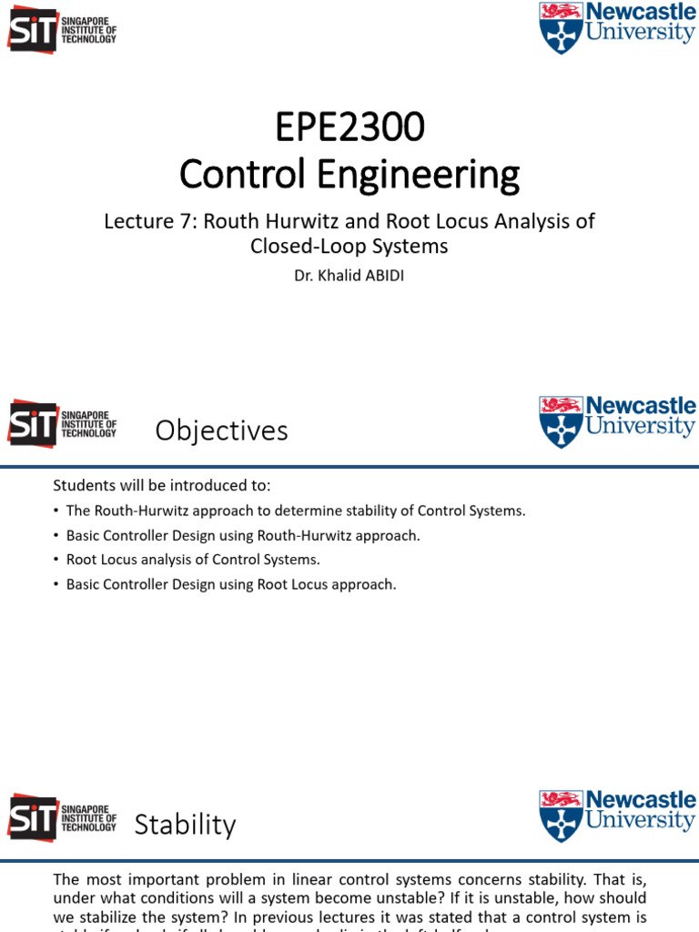 Routh-Hurwitz & Root Locus in Control | PDF