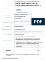 Examen - (AAB01) Cuestionario 1 - Identifique Su Nivel de Conocimientos Sobre Los Contenidos de La Unida