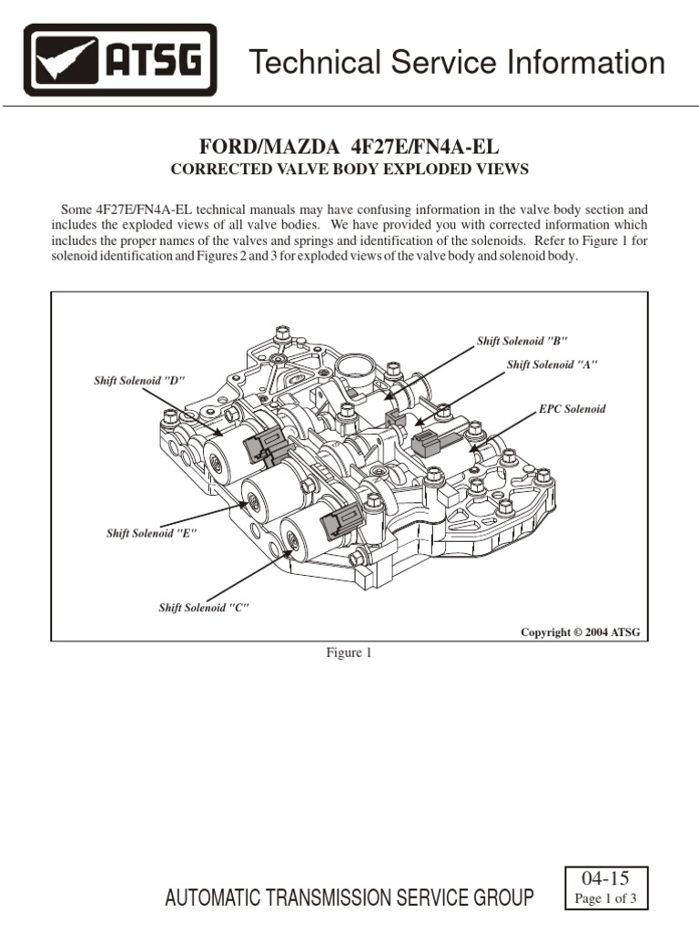 CAREONLINE 4F27E FN4A-EL Tranmission Valve Body