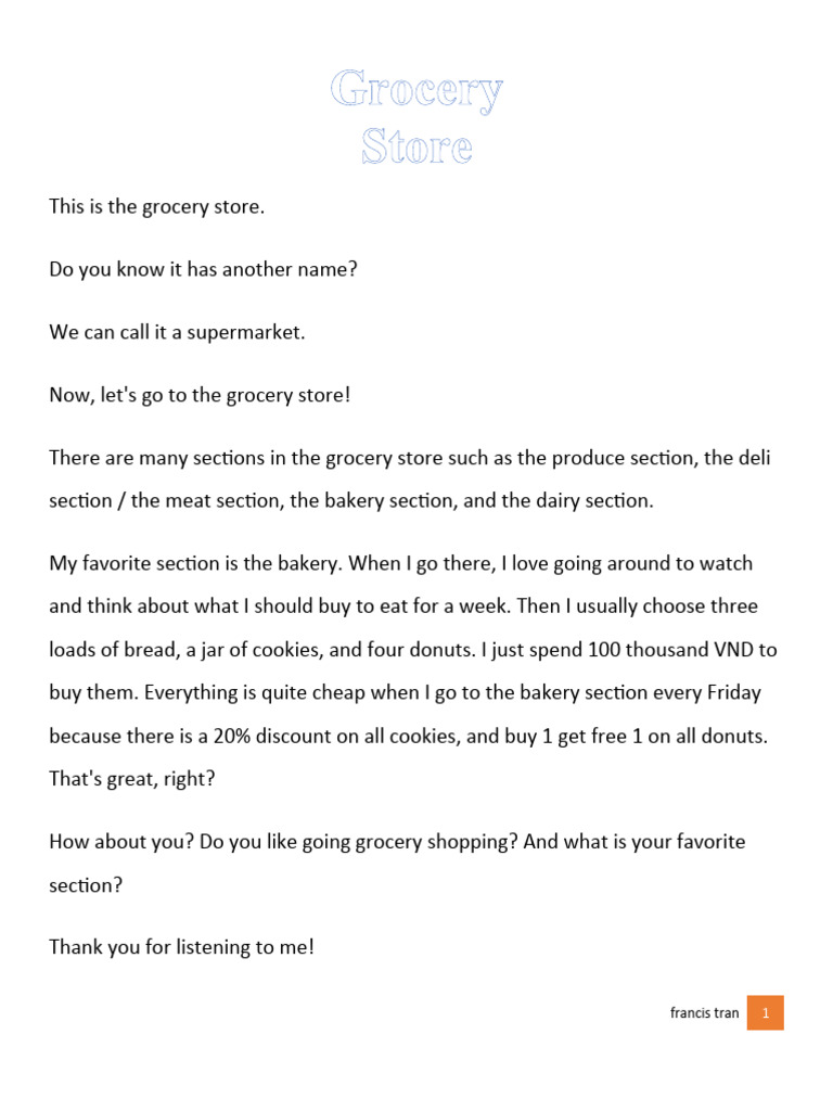Grocery Store Shopping Insights | PDF | Cooking, Food & Wine | Wellness