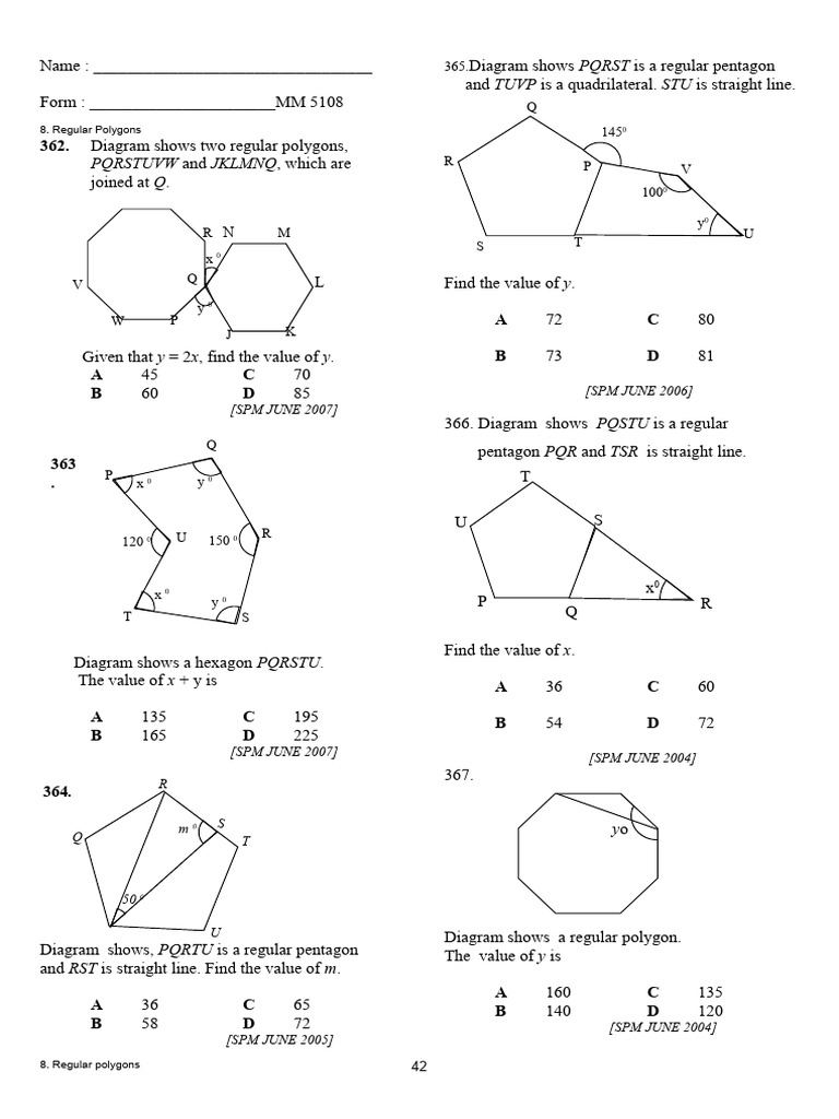 5108 Polygon - 23q - 5pages | PDF | Euclid | Convex Geometry