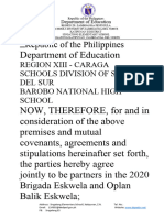Republic of The Philippines: Region Xiii - Caraga Schools Division of Surigao Del Sur Barobo National High School