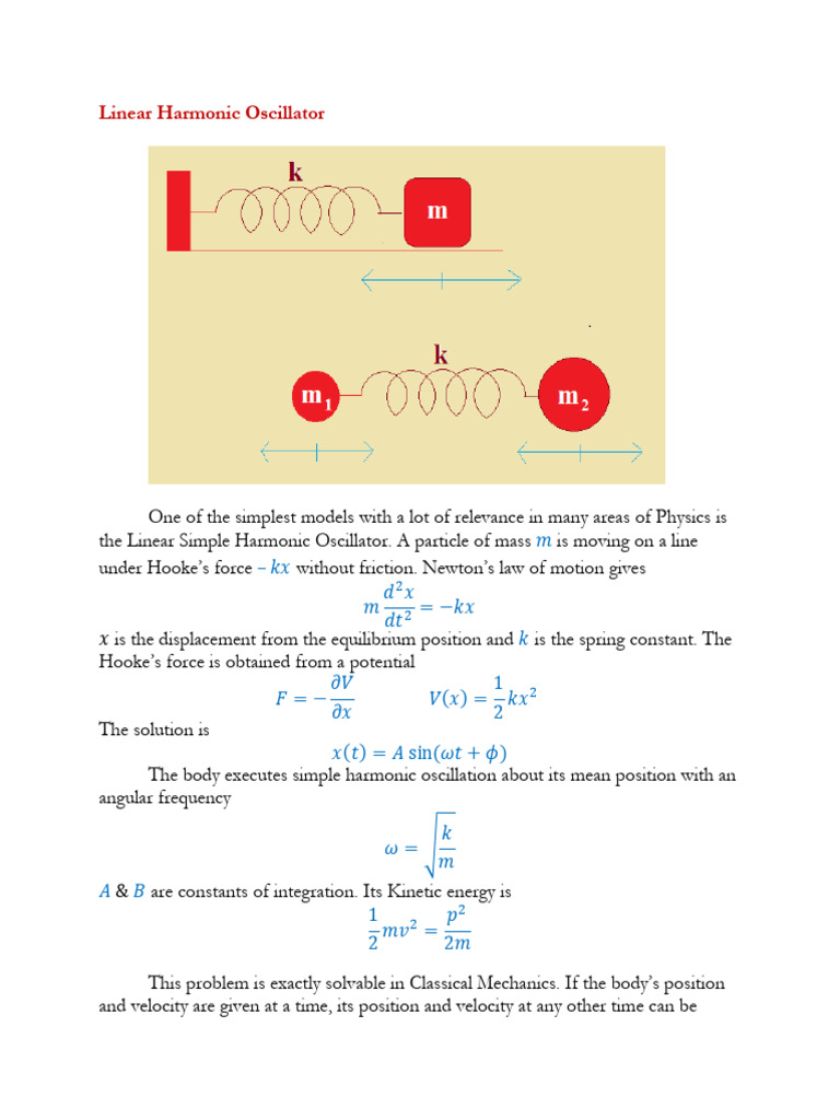 Harmonic Oscillator PDF Oscillation Schrödinger Equation