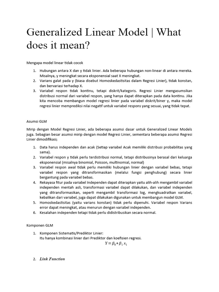 Generalized Linear Model PDF